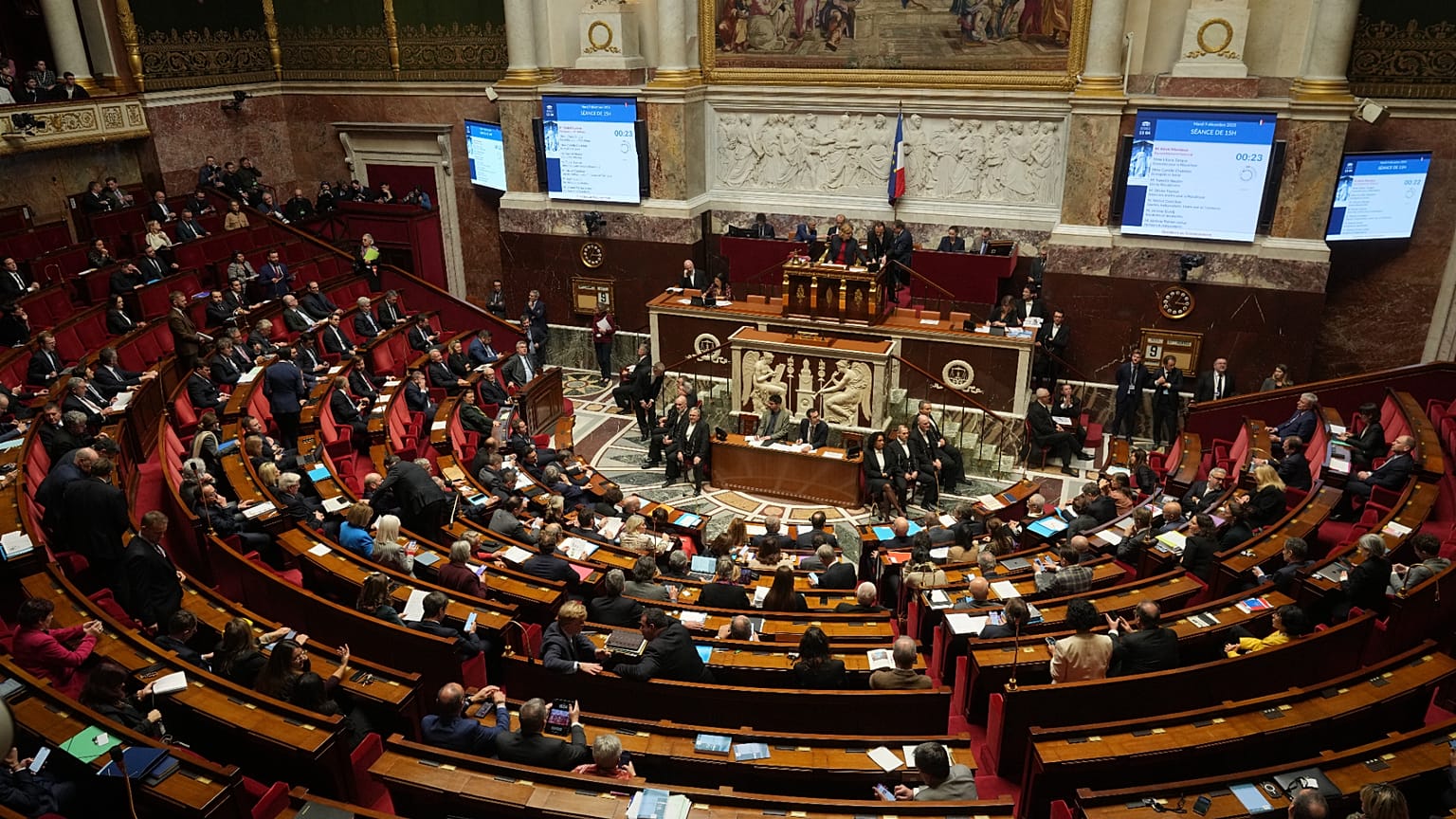 The National Assembly, Paris, France, Tuesday 9 December 2025. (AP Photo/Michel Euler)