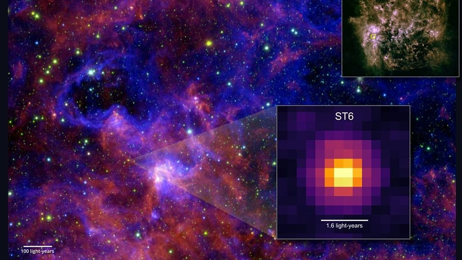 James Webb’s MIRI image reveals protostar ST6 in the Large Magellanic Cloud’s star-forming region