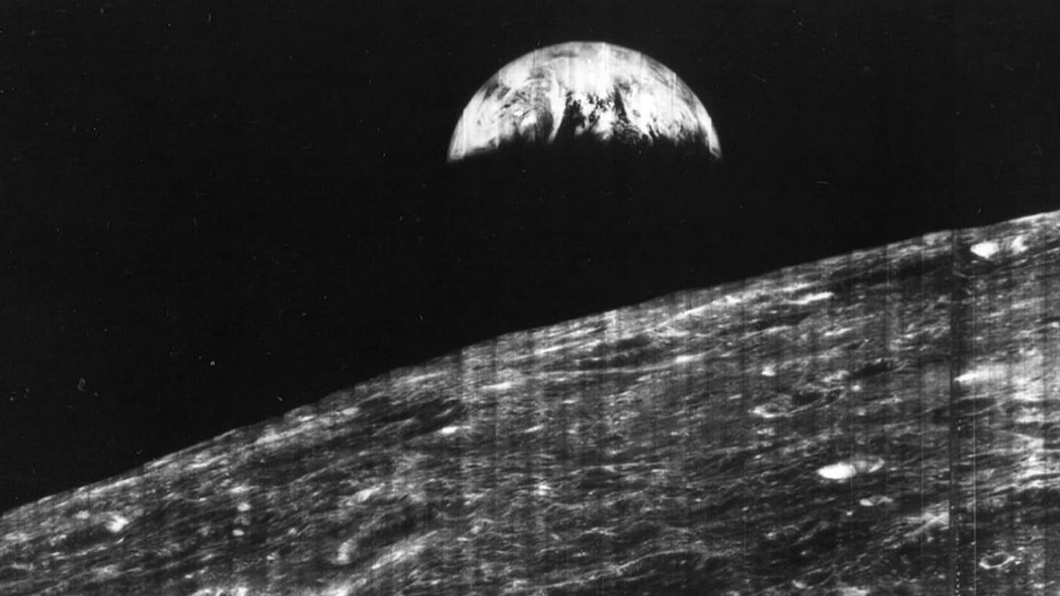 First image of the Earth from a lunar orbit, 23 August 1966
