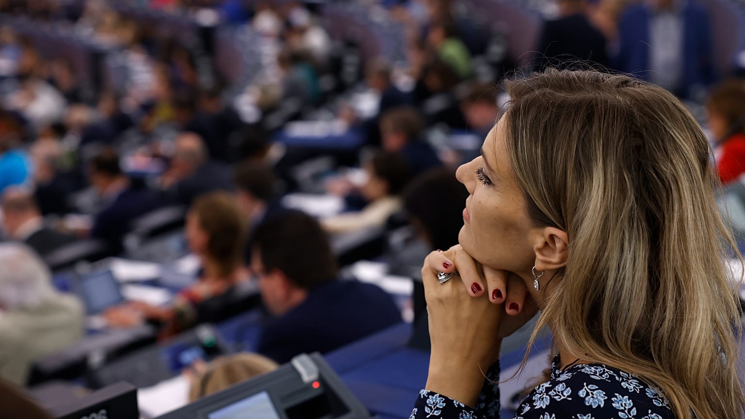 Eva Kaili pictured at the European Parliament 