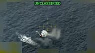 Aerial footage of strike by US Southern Command on alleged drug vessel, 22 Dec. 2025. 