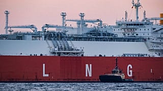 Accompanied by tugs, the LNG tanker "Hellas Diana" transports a cargo of LNG to the "Deutsche Ostsee" energy terminal, in Mukran, Germany,