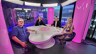Host Méabh Mc Mahon with Bruno Waterfield, Cynthia Ni Mhurchu and Yves Bertoncini