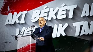 Viktor Orban at the "anti-war rally" in Szeged, 20.12.2025.