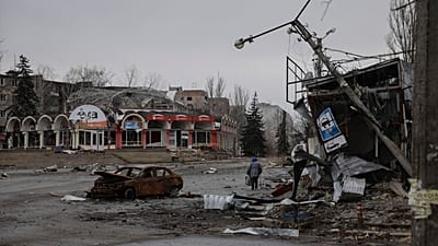 FILE: Ruins of what was the town of Kostyantynivka, the site of heavy battles with the Russian troops in the Donetsk region, 20 December 2025