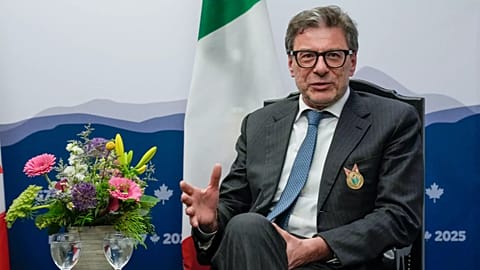Italian Economy Minister Giancarlo Giorgetti during the G7 in Canada last May